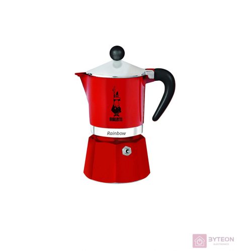 Bialetti Rainbow 3 személyes kotyogós kávéfőző - Piros