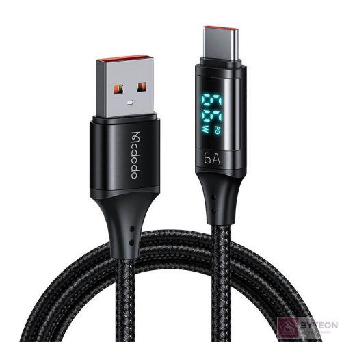 Mcdodo CA-1080 USB-A apa - USB-C apa 2.0 Adat és töltőkábel - Fekete (1.2m)