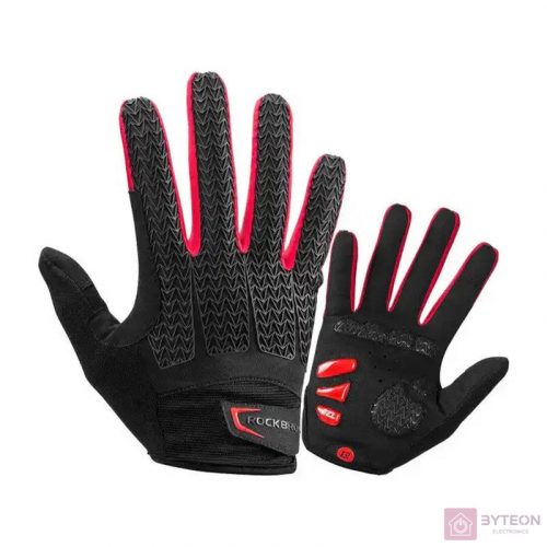 Bicycle full finger gloves Rockbros S169-1BR size L (red-balck)