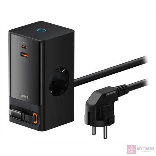 Wall charger / powerstrip Baseus PowerCombo 65W (black)