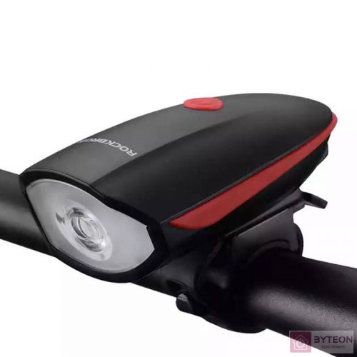 Bicycle electronic bell and light Rockbros 7588 (black and red)