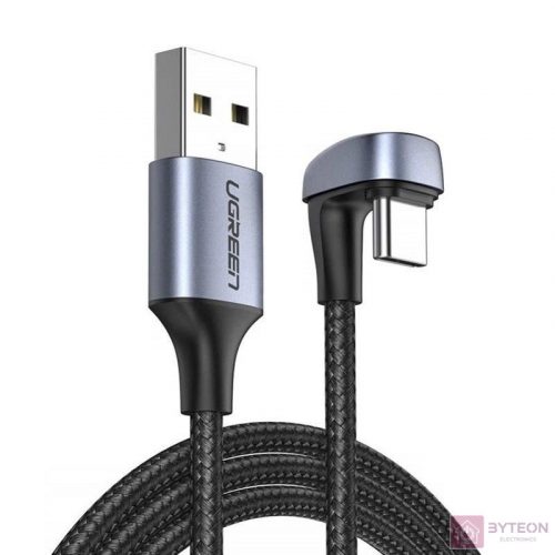 Angle cable USB2.0 Male to USB-C UGREEN 3A, 2m (black)