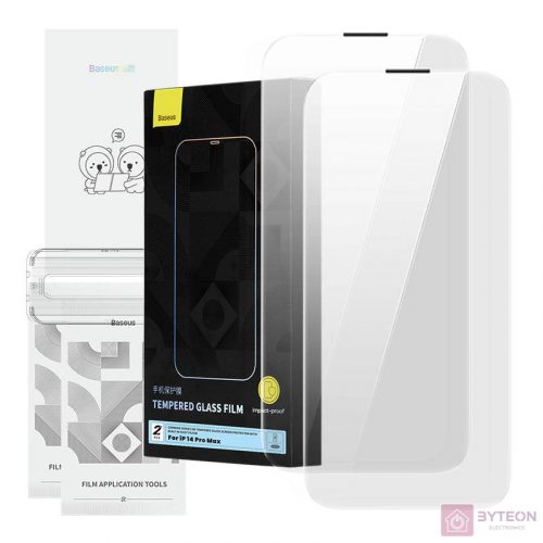 Tempered Glass Baseus Corning for iPhone 14 Pro with built-in dust filter