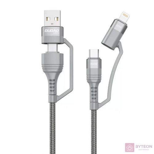 USB cable Dudao L20xs 4in1 USB-C / Lightning / USB-A 2.4A, 1m (gray)