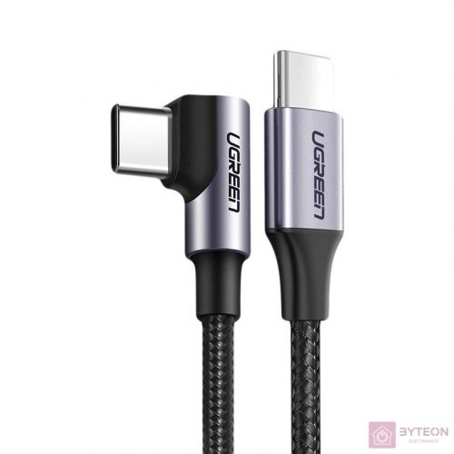 UGREEN US255 USB-C to USB-C Elbow cable, 3A, 60W, 2m (Black)