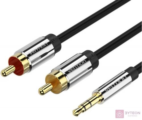 2xRCA cable (Cinch) jack to 3.5mm Vention BCFBF 1m (black)