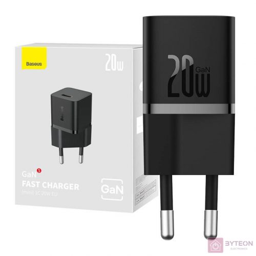 Mini wall charger Baseus GaN5 20W (black)