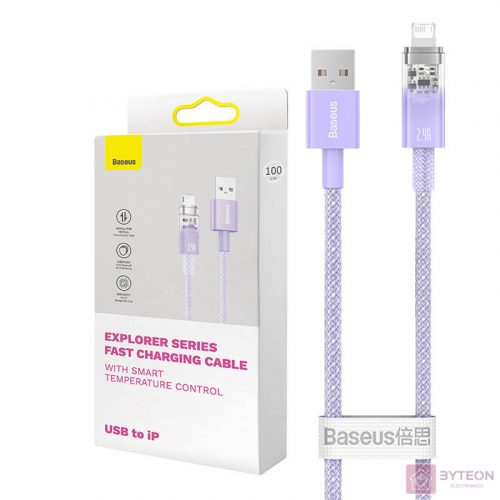 Fast Charging cable Baseus USB-A to Lightning  Explorer Series 2m, 2.4A (purple)