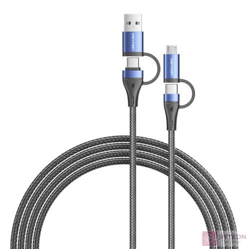 4in1 USB cable USB 2.0 Vention CTLLH 2m (black)