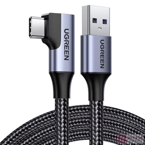 USB-USB-C kábel, ferde UGREEN US385, 3A, 1m (fekete)