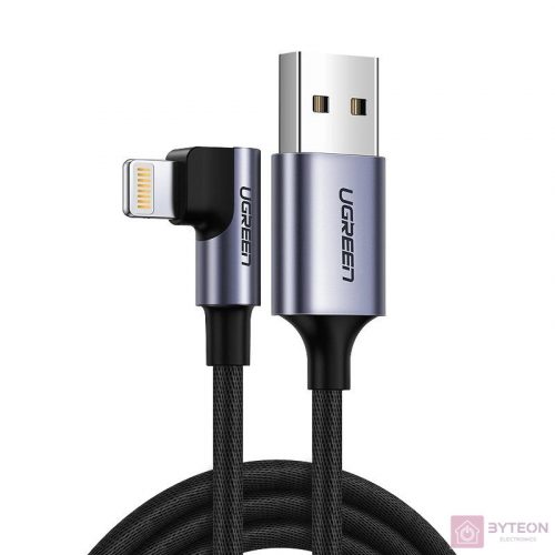 UGREEN US299 szögletes USB villámkábel, MFi, 1 m (fekete)