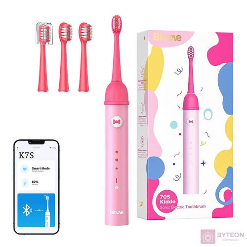 Sonic toothbrush with app for kids and tips set  Bitvae K7S (pink)