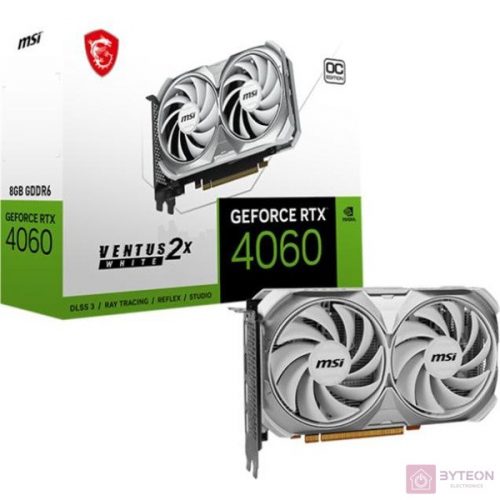 MSI GeForce RTX 4060 VENTUS 2X WHITE 8G OC nVidia 8GB GDDR6 128bit PCIe videókártya