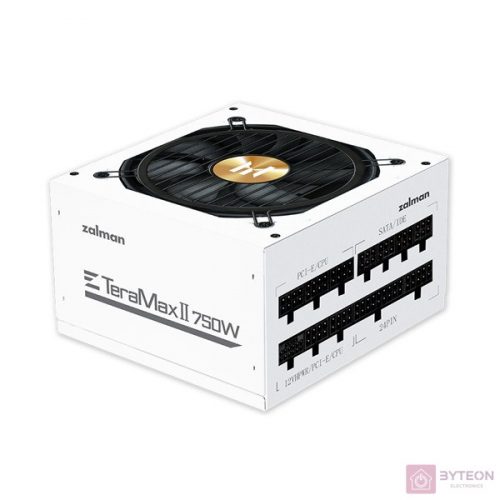 Zalman TeraMax ZM750-TMX2 WHITE 750W 80+ Gold ventillátorral moduláris dobozos tápegység