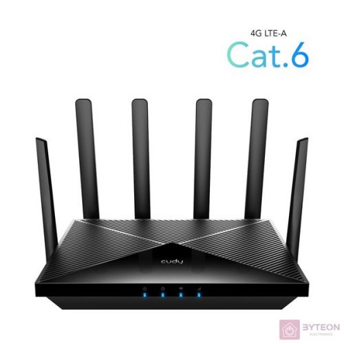 CUDY LT700 kétsávos AC1200 WIFI Dual nanoSIM 4G LTE CAT6 fekete router