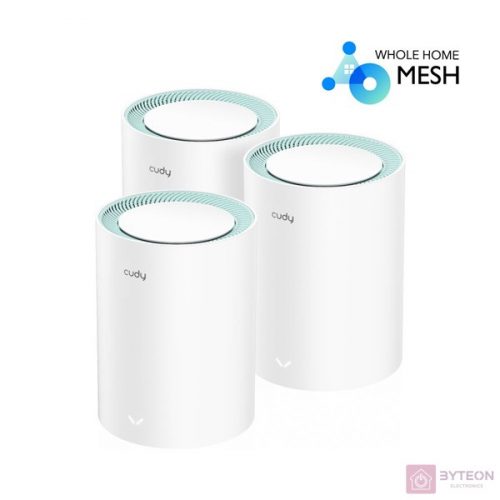 CUDY M1300(3-Pack) kétsávos AC1200 WIFI MESH fehér gigabit router (3db-os szett)