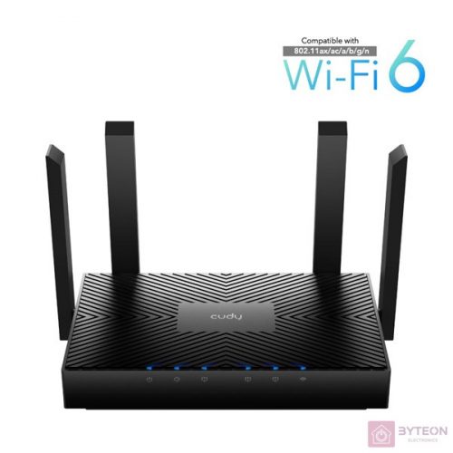 CUDY WR3000 kétsávos AX3000 gigabit WIFI 6 MESH fekete router