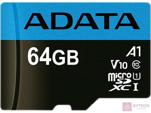 ADATA microSDHC 64GB Premier (Class10, UHS-I U1 A1) R/W: 85/25 MB/s SD adapterrel