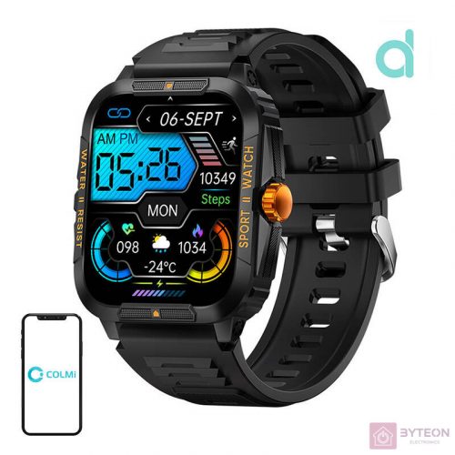 Colmi P76 smartwatch (black and orange)