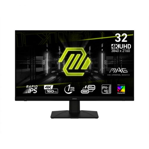 MSI 27" Gaming MAG 322UPF 4K UHD IPS 160Hz DP/HDMI/USB-C fekete gamer monitor