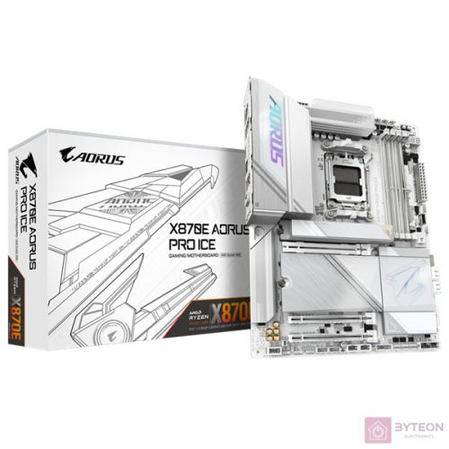 GIGABYTE Alaplap AM5 X870E AORUS PRO ICE AMD X870, ATX