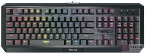 Gamdias HERMES P3 (UK, USB, Blue Switch,RGB) - Fekete