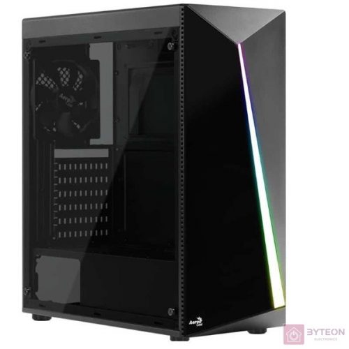 AeroCool Shard RGB (Plexi Ablakos) - Fekete