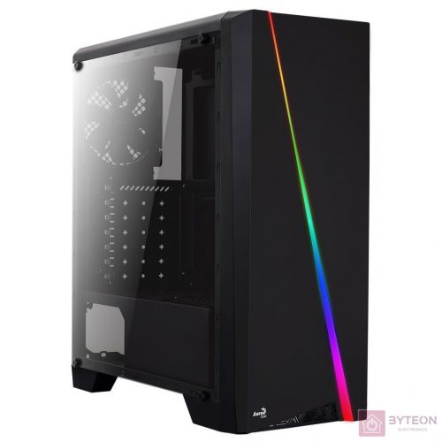 AeroCool Cylon RGB (Plexi Ablak) - Fekete