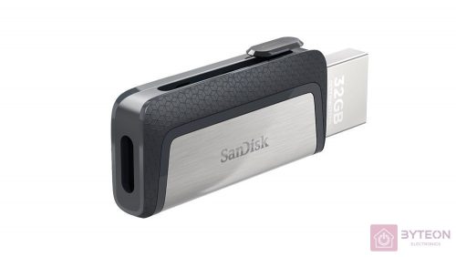 Sandisk 32GB USB3.0/Type-C Dual Drive Fekete-Ezüst (173337) Flash Drive