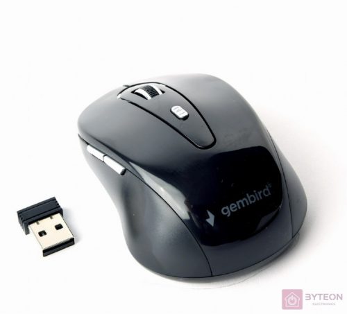 Gembird Wireless optical mouse MUSW-6B-01, 1600 DPI, nano USB, black