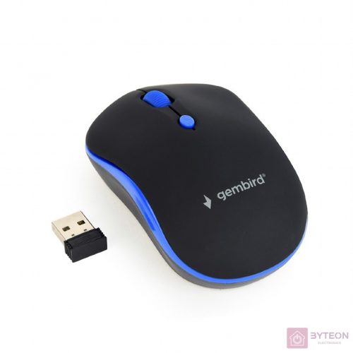 Gembird Wireless optical mouse MUSW-4B-03-B, 1600 DPI, nano USB, black-blue