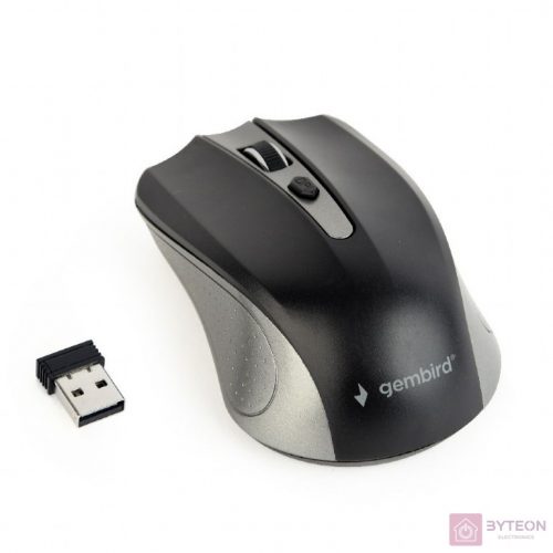 Gembird Wireless optical mouse MUSW-4B-04-GB, 1600 DPI, nano USB,spacegrey/black