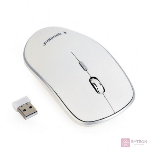 Gembird Wireless optical mouse MUSW-4B-01-W, 1600 DPI, nano USB, white