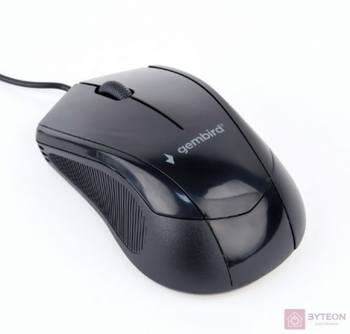 Gembird optical mouse MUS-3B-02, 1000 DPI, USB, Black, 1.35m cable length