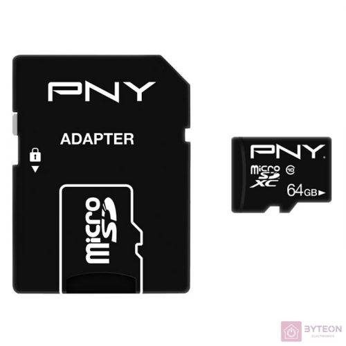 PNY Memória kártya Performance Plus Micro SDXC 64GB Class 10