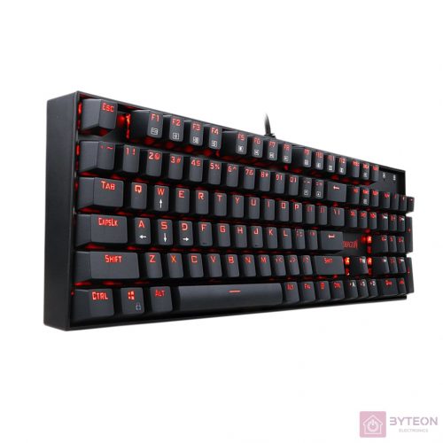 Redragon Mitra Red Backlit Mechanical Keyboard Brown Switches Black HU